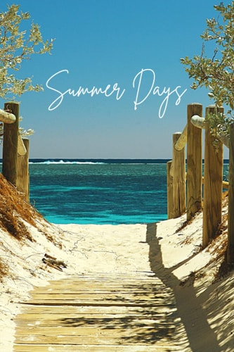 Summer Days: White lined notebook, 6x9, 119 pages