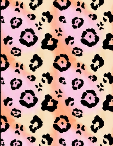 Animal Print "Tie-Dye" Notebook: Gold, Pink, Orange Cover - Lined Interior, 8.5 x 11, 120 pages