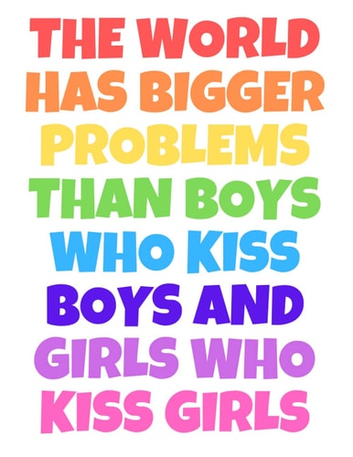 The World Has Bigger Problems Than Boys Who Kiss Boys and Girls Who Kiss Girls 110 Blank Dotted Pages, Perfect for Bullet Journaling, 8. 5 X 11 , Dot Grid Notebook, Thoughtful Gift Idea, Rainbow Theme