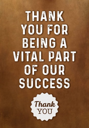 Thank You for Being a Vital Part of Our Success: Thank You Appreciation Gift for Employees - Office Staff - Team Members at Work - Coworkers | Journal - Notebook