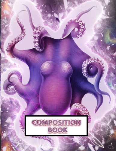 COMPOSITION BOOK: PURPLE ELECTRIC OCTOPUS GRAPH PAPER Notebook Sketchbook Math Book: 8.5X11 200 PAGES GRAPH-LINED PAPER for artists, architects, ... 3D designers, scientists, mathematicians