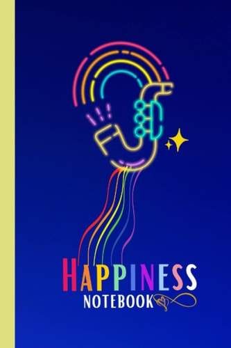 Happiness Notebook: LGBTQ community composition book, Rainbow Heart notebook Journal, blue, rainbow, heart