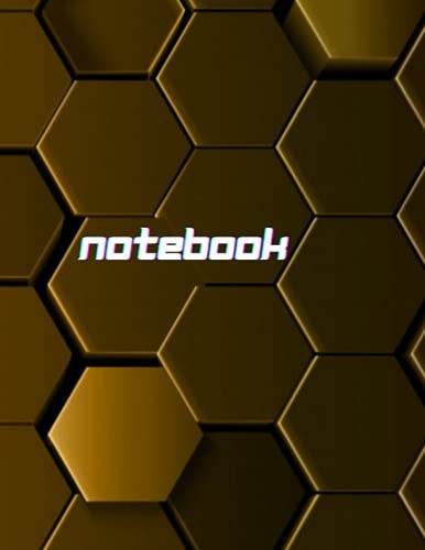 Notebook: Beautiful 3D Abstract Golden Hexagonal Notebook Blank Lined Journal 120 pages 8.5x11 in