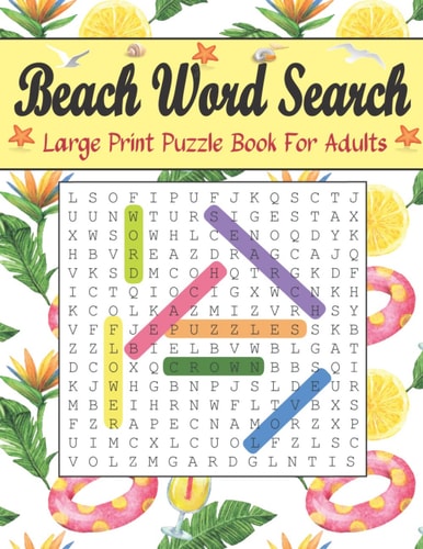 Beach Word Search Large Print Puzzle Book For Adults: Word Search Puzzles For Adults | Summer Beach Large-Print Word Search Puzzles. Summer Word Search .Beach Activity Book for Adults