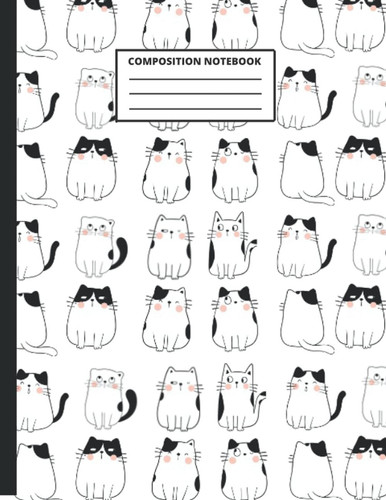 Composition Notebook: Wide Ruled Lined Paper Notebook Journal: “Side Eye Kitty” Workbook for Girls Kids Teens Students for Back to School and Home College Writing Notes