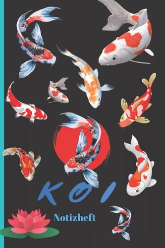 Koi Notizheft: 120 linierte Seiten in DIN A5 Japanischer Fisch (German Edition)