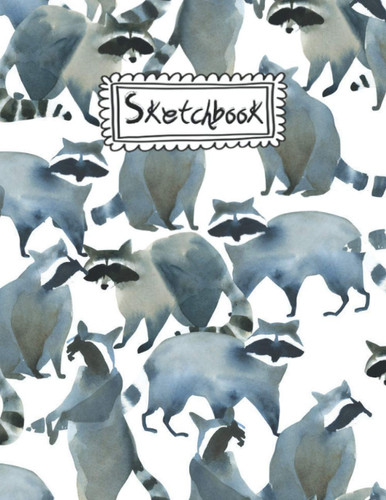 Sketch Book: Cute Raccoon Background, Large Blank Sketchbook For Girls, For Drawing, Sketching & Coloring (Kids Drawing Books)