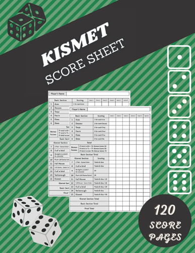 Kismet Score Sheets: Large Score Pads for Scorekeeping Kismet Score Card | Size 8.5 x 11 | 120 pages