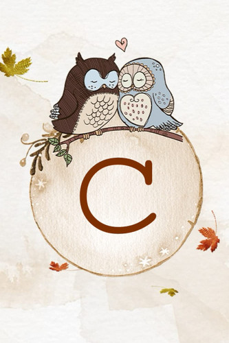 c: letter c monogram notebook intial beautiful light brown journal or writing for girls and kids cute and elegant 120 pages - size 6 x 9