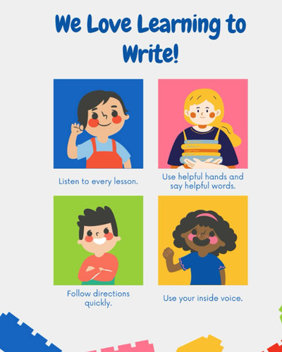 We Love Learning to Write: 8x10 Writing Practice Book for Preschool and Elementary students