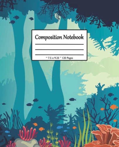 Fishes Composition Notebook: Kawaii Cute Fishes Notebook, Wide Ruled 120 Pages, | Size 7.5 x 9.25 | Paper Lined Notebook Journal for Teens Kids ... (Fishes Lovers Composition Notebooks).