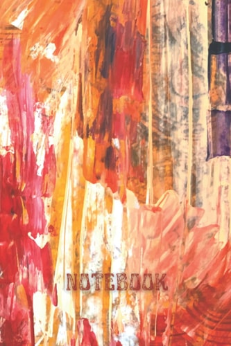 Notebook: Lovely Red Orange Abstract Art Cover Themed Notebook Blank Lined Journal