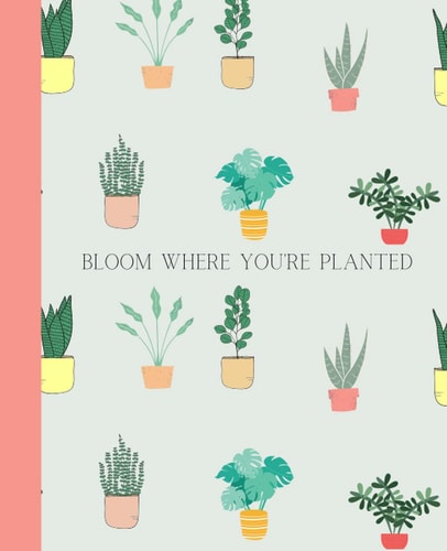 College Ruled Composition Notebook: Simple Watercolor Plants, Lined Book for Writing