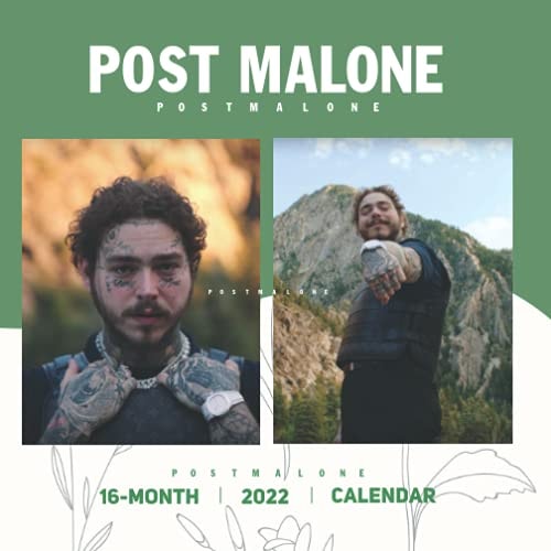 Post Malone 2022 Calendar: 16-month Mini Calendar 2022 with Large Grid for Note - To do list, gorgeous 7x7'' Small Calendar, Non-Glossy Paper