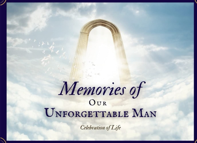 In Loving Memories For Men: Funeral Guest Book | Memorial & Celebration of Life Service | Sign In Guest Names with Message of Condolence