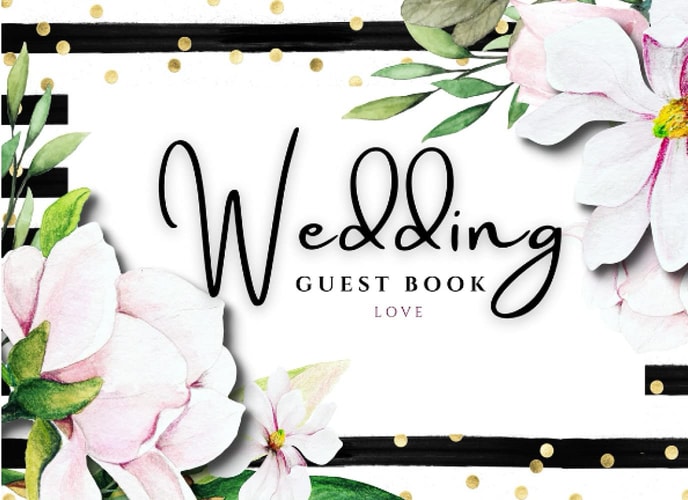 Wedding Guest Book Girl Boss Cover: Wedding Party | Sign In Guest Names, Adress & Best Wishes with Floral Design