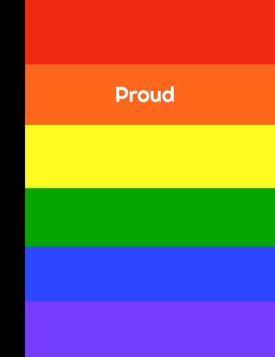 Proud Rainbow Notebook - College Ruled 100 Pages - Large 8.5 x 11