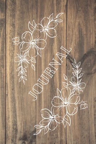 Journal: Cute barn wood with floral design journal with lined pages notebook