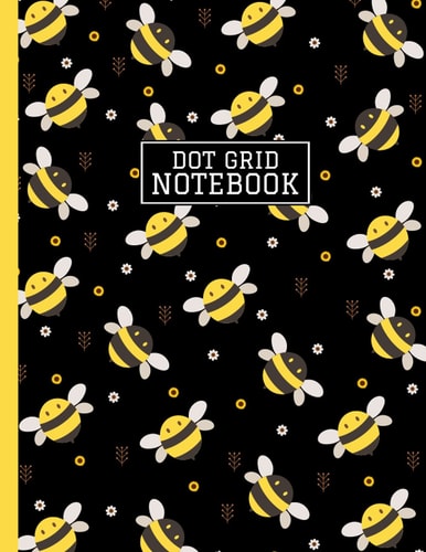Bee Dot Grid: Bee Pattern Dot Grid Notebook To Write Notes Password, Sketch Pad, Notepad, To Do Lists - 8.5"x 11" Inches - 100 Pages