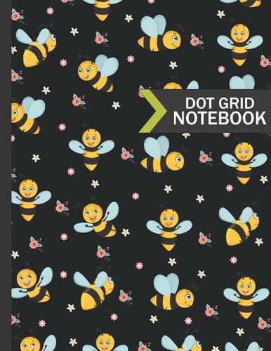 Bee Dot Grid: Bee Pattern Notebook Journal, Student Exercise Notebook, Homework Bee Notebook For School Girls Kids, 8.5"x11" Inches