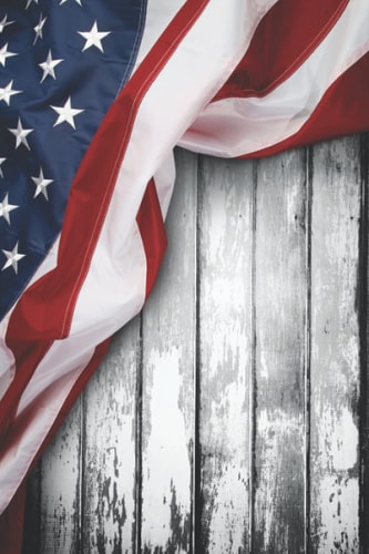 American flag lined page notebook