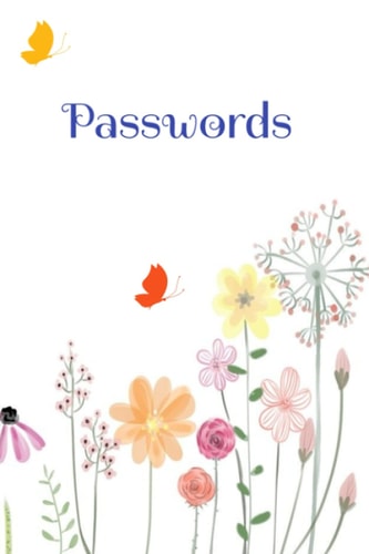 Colorful flower and butterfly password book