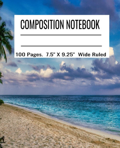 Composition Notebook: : Themed Wide Ruled 7.5" X 9.25" 100 White Sheet Pages notebook/journal/ Diary for Students