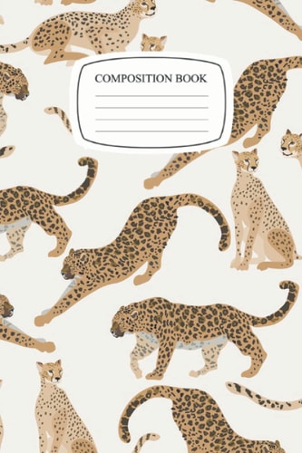 Composition Notebook: Wide ruled Leopard Composition notebook For Women, girls and kids cute Leopard Gift notebook For Mother's Day, Dad, 120 blank Pages, 6x9 Inches for Leopard lovers