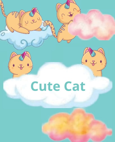 cute cat: Kawaii Cute Cat Notebook - Wide Ruled Notebook 7.5"x9.25" With 100 Pages School Notebook: Composition Notebook For School