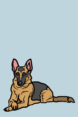german Shepherd dog Aesthetic notebook journal 120-page college rule 9x6