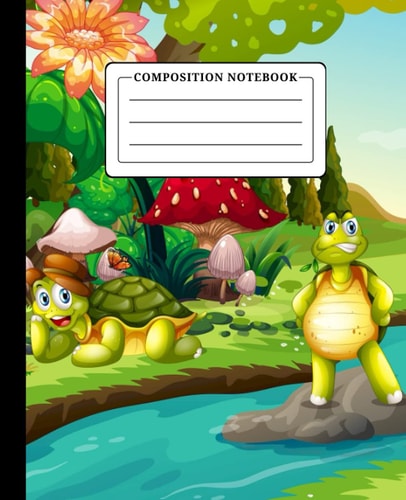 Turtle Composition Notebook: 150 Pages Wide Ruled Notebook for Kids Boys Girls and Students, Back to School Supplies for Son and Daughter
