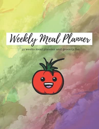 weekly meal planner: 52 week with Grocery list tomato