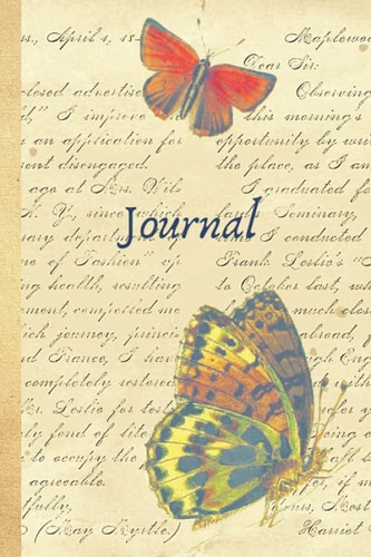 Journal: Vintage Butterfly Notebook - Aesthetic Notebook for Journaling