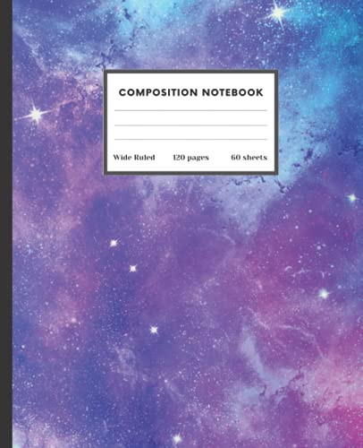 Composition Notebook Space Design Pattern, Back to School Notebook, Journal, Diary, 120 Blank Lined Pages, 7,5 X 9,25 In, College Essentials, Gift, Motivation