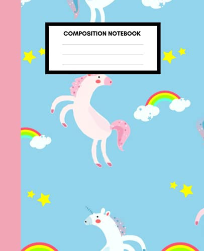 Unicorn Composition Notebook Wide Ruled, 7. 5 X 9. 25 , 110 Pages, for Kids, Teens, and Adults