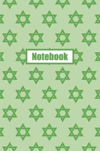Green Star of David Jewish Notebook