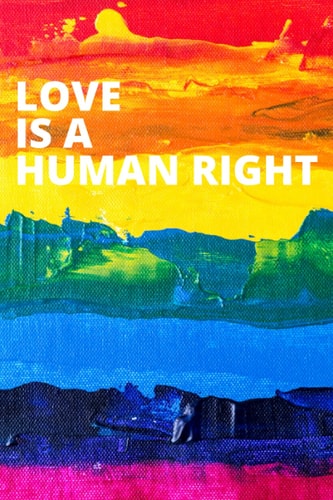 Love is a human right: Notebook with 110 lined pages, format 6"x9" , Valentine's day gift for lesbian friend, gay friend, bisexual friend, and transgender friend. LGBT | GLBT