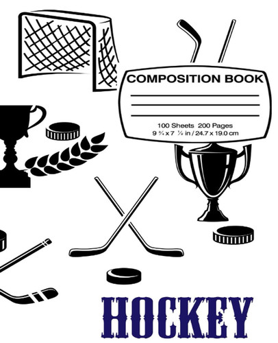 Hockey Themed Primary Composition Notebook with Picture Space
