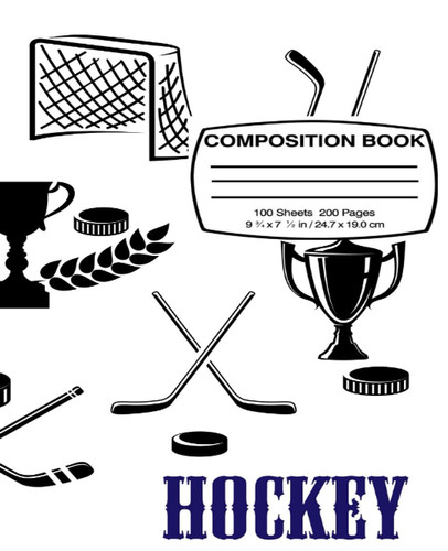 Hockey Mania College Rule Composition Notebook