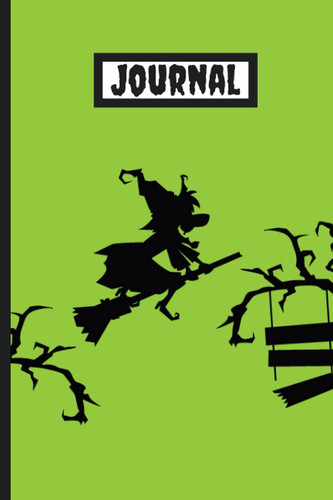 Journal: Spooky Green Halloween Themed Journal Blank Lined Notebook