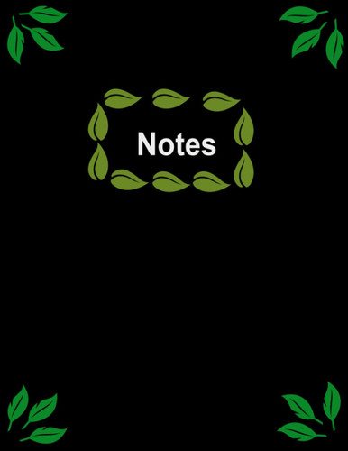 Notes: black and green leaf pattern/ composition collage ruled notebook