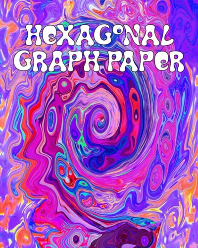Hexagonal Graph Paper: Retro Purple and Orange Abstract Groovy Swirl: Organic Chemistry Composition Notebook and Sketch Journal
