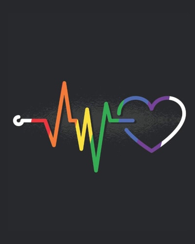 LGBTQ Heartbeat: Weekly Monthly Planner 2021 for LGBT Pride, Lesbian Pride, Gay Pride, Transgender Pride (8" X 10" - 126 Pages)