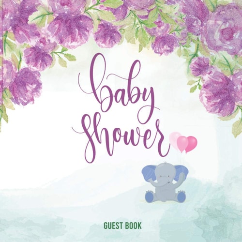 Baby Shower Guest Book: Welcome Baby GuestBook with Wishes & Advice for Parents, Yellow Floral, Green leaves