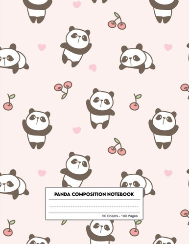 panda composition notebook: primary journal grades k-2,composition notebook with picture space ,notebook journal for kids, 50sheets 100 pages