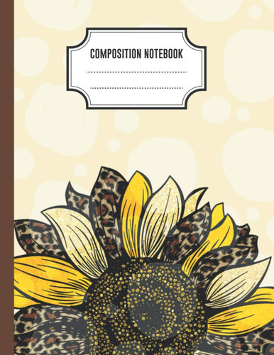 Composition Notebook Collage Ruled: Vintage Watercolor Sunflowers Background Collage Ruled Exercise Book for School Kids Girls and Women to write memories (8.5 x 11 Large)