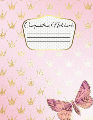 Composition Notebook Pretty Crown Wide Ruled Lined Journal