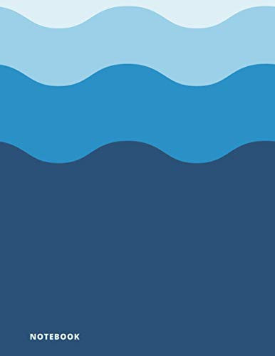 Dual Notebook Blank and Lined: Blue Waves Notebook with Lined and Blank Pages Alternating, Wide Ruled Paper (Margin) (8. 5 X 11 ), 120 Pages (60 College Ruled + 60 Blank) Blue Wavy Ruled Notebook