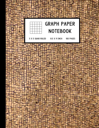 Block Graph Paper Notebook Math Quad Ruled, 5 Squares Per Inch, Grid Lined Graphing Journal for School and College Students, Non Spiral, Non Perforated