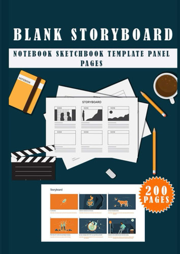 Blank Storyboard: Notebook Sketchbook Template Panel Pages on 8.27"x11,70"